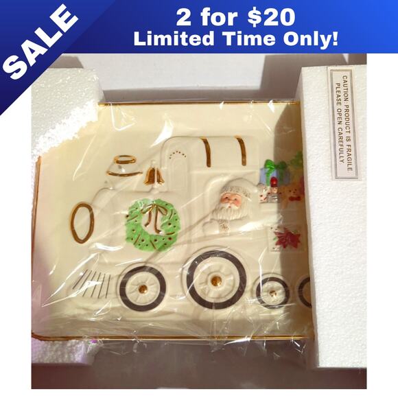 [Sale: 2 for $20!] Lenox Santa Train Decorative Tray - Brand New in Box! - Picture 1 of 4